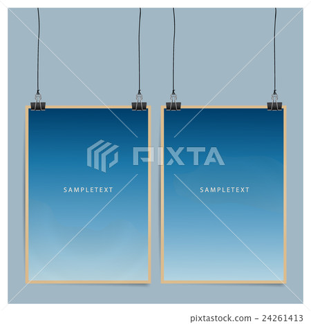 Vintage papers with blue background, ready for your message. Vector illustration. Vintage papers with blue background, ready for your message. Vector illustration. 24261413