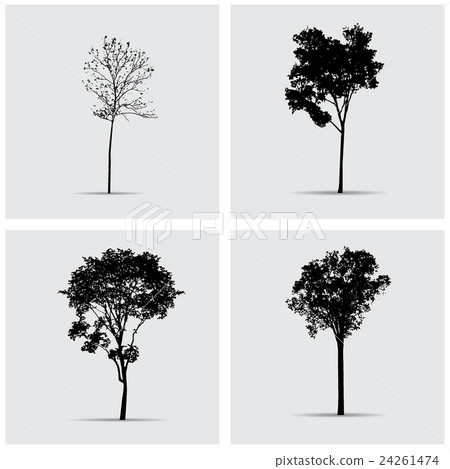 Set of vector tree silhouettes. 24261474