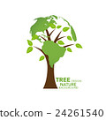 Save the world poster design template with globe and tree. Vector illustration. 24261540