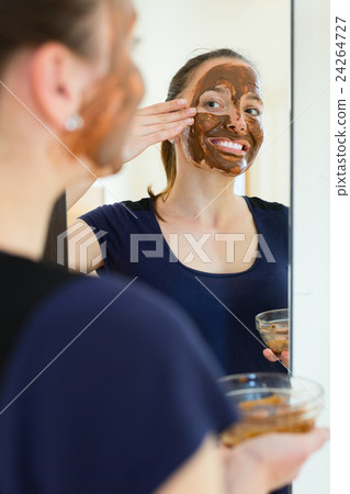 blonde with face pack relaxing blonde with face pack relaxing 24264727