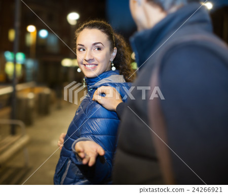 woman and hadsome guy meeting woman and hadsome guy meeting 24266921