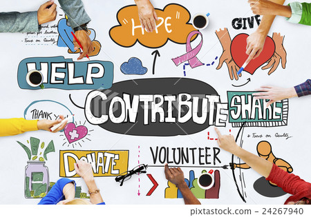 Contribute Corporate Collaboration Support Contribution Concept 24267940