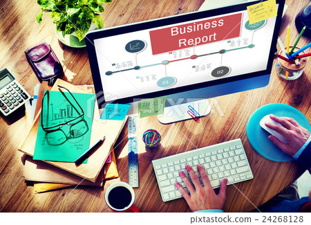 Business Report Progress Research Analysis Status Concept 24268128
