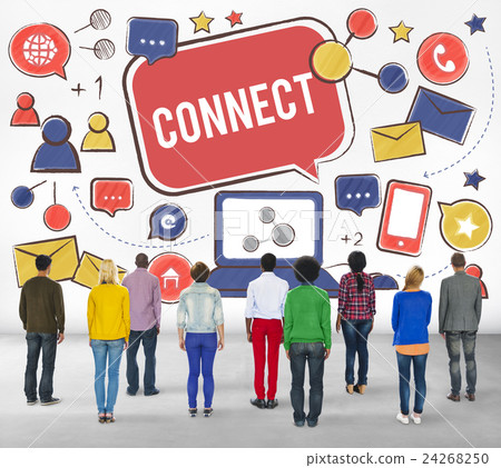 Connect Social Networking Contact Interconnection Technology Concept 24268250