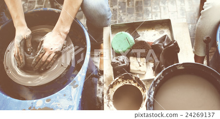 Craftsman Artist Pottery Skill Workshop Concept 24269137