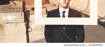 Businessman White Picture Frame Concept 24269569
