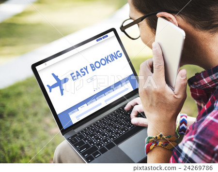 Easy Booking Holiday Flight Tourism Concept Easy Booking Holiday Flight Tourism Concept 24269786