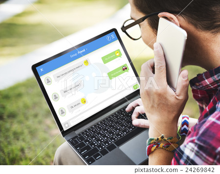 Chatting Online Messaging Forum Friends Concept 24269842