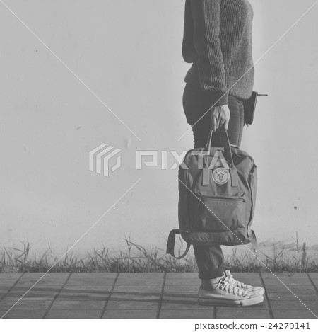 Woman Solo Traveler Holiday Trip Concept Woman Solo Traveler Holiday Trip Concept 24270141
