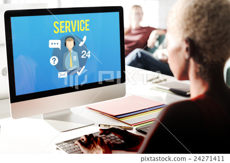 Service Support Helping Hands Service Industry Concept Service Support Helping Hands Service Industry Concept 24271411