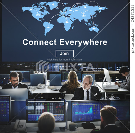 Connect Everywhere Globalization Interconnection Communication Concept Connect Everywhere Globalization Interconnection Communication Concept 24271532