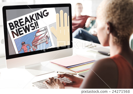 Breaking News Annouce Article Infromation Concept 24271568