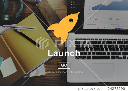 Launch Start Begin Rocket Ship Icon Concept 24272290