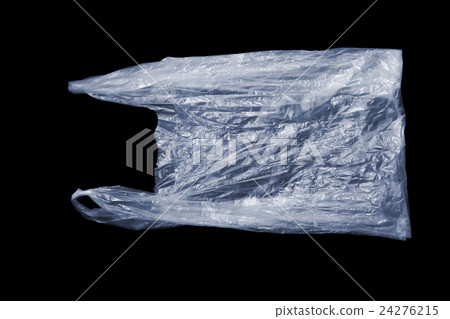 disposable plastic bags on black background. 24276215