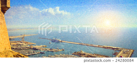 Yacht port of Alicante, Castle Santa Barbara Yacht port of Alicante, Castle Santa Barbara 24280084