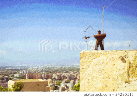 Metal Archer in the fortress of Santa Barbara Metal Archer in the fortress of Santa Barbara 24280115