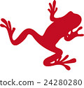 Frog silhouette red 24280280
