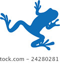 Frog silhouette blue 24280281
