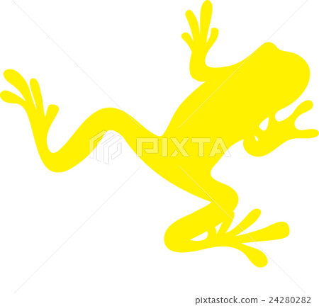 Frog silhouette yellow 24280282