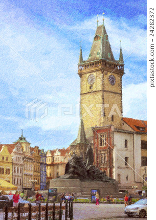 Old Town Square, monument of Jan Hus, Prague 24282372