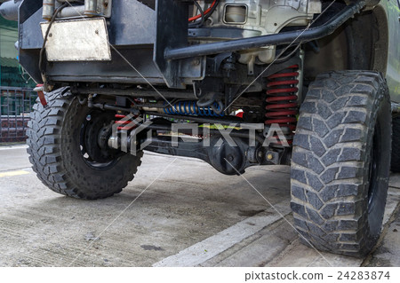 Suspension of the pickup truck. Suspension of the pickup truck. 24283874