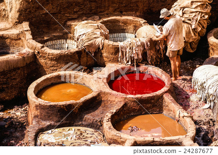 Fez, Morocco. The tannery souk of weavers 24287677