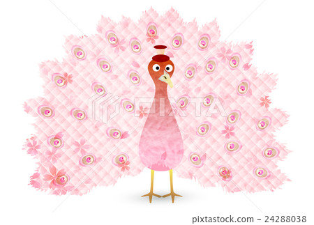 Costume Peacock New Year's card icon 24288038
