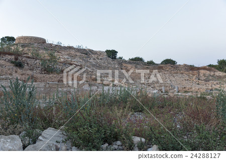 Ancient stone amphitheater ruins in Paphos 24288127
