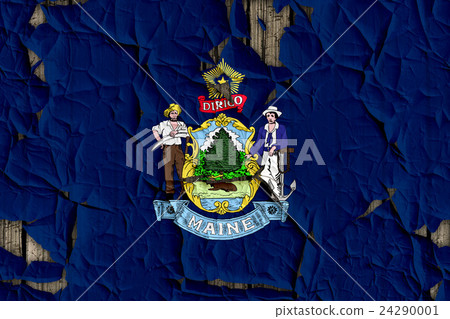 Maine flag closeup texture background on cracked wall (High resolution 3D CG rendering ∕ coloring illustration) Maine flag closeup texture background on cracked wall (High resolution 3D CG rendering ∕ coloring illustration) 24290001