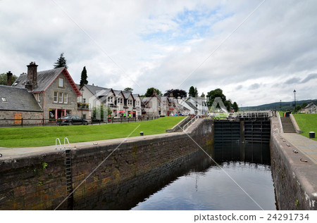 The Caledonian Canal of Fort Augusta connecting the Loch Ness to the Atlantic Ocean 24291734