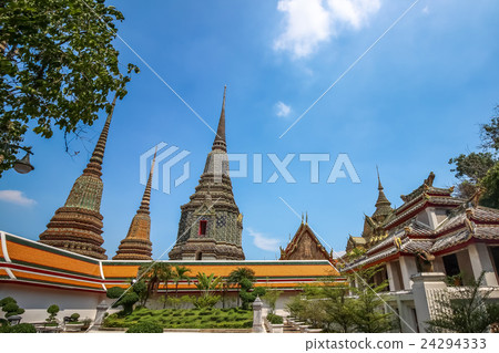 Thai style tower at Wat Pho Bangkok Thailand Thai style tower at Wat Pho Bangkok Thailand 24294333