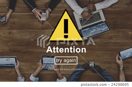 圖庫照片: attention alert warning sign icon concept