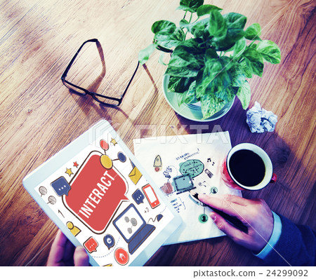 Connect Social Networking Contact Interconnection Technology Concept Connect Social Networking Contact Interconnection Technology Concept 24299092