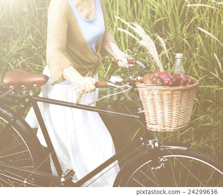 Stock Photo: Woman Senior People Active Cycling Concept