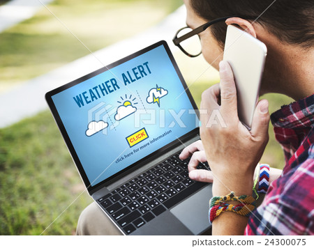 Weather Alert Prediction Forecast News Information Concept 24300075