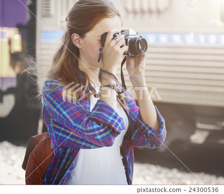 Girls Photography Traveling Trip Sightseeing Concept Girls Photography Traveling Trip Sightseeing Concept 24300536