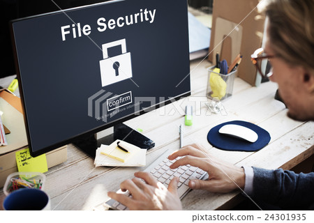Data Privacy Encrypted Online Security Protection Concept Data Privacy Encrypted Online Security Protection Concept 24301935