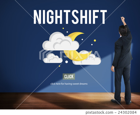 Nightshift Business Laptop People Time Work Concept 24302084