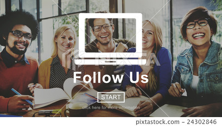 Follow us Technology Social Media Digital Concept 24302846