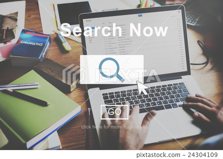 Search Now Searching Magnifying Seeking Concept 24304109