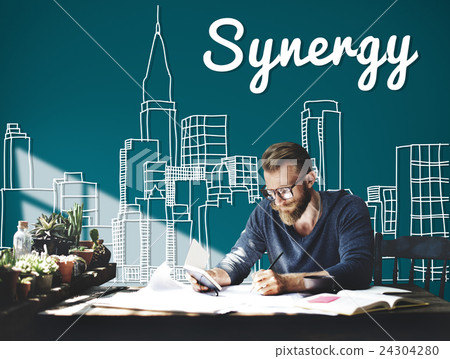 Synergy Team Interaction Organization Cooperation Concept Synergy Team Interaction Organization Cooperation Concept 24304280