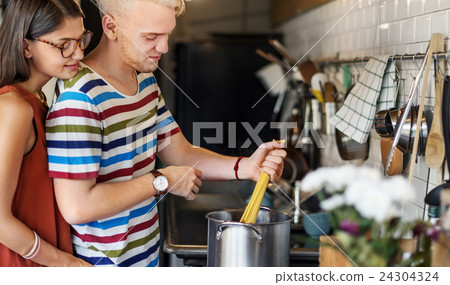 Couple Cooking Hobby Lifestyle Concept Couple Cooking Hobby Lifestyle Concept 24304324