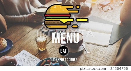 Menu Restaurant Order Now Online Burger Fast Food Concept 24304766