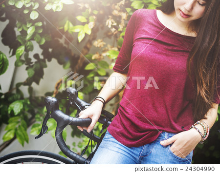 Bike Bicycle Exercise Female Style Transport Travel Concept Bike Bicycle Exercise Female Style Transport Travel Concept 24304990