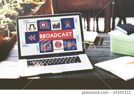 Broadcast Communicate Music Icon Connection Concept Broadcast Communicate Music Icon Connection Concept 24305312