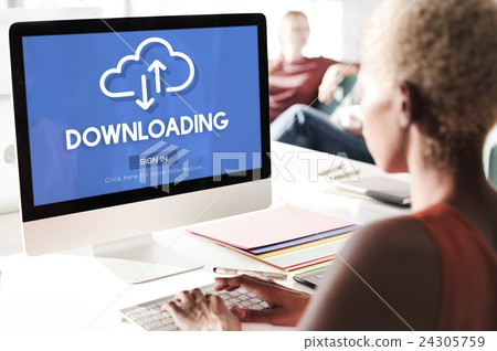Downloading Technology Online Website Storage Concept 24305759