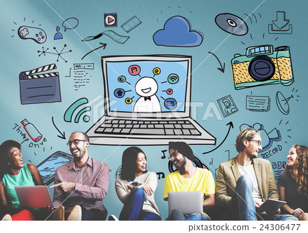 Computer Networking Technology Sharing Connecting Concept 24306477