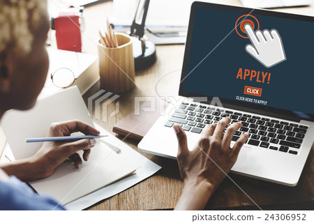Apply Here Apply Online Job Concept 24306952