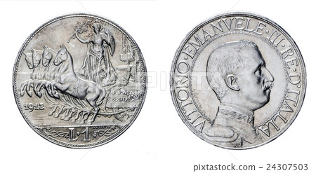 One Lira Silver Coin 1912 Quadriga Veloce Vittorio 24307503