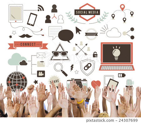 Social Media Technology Connection Graphic Concept 24307699